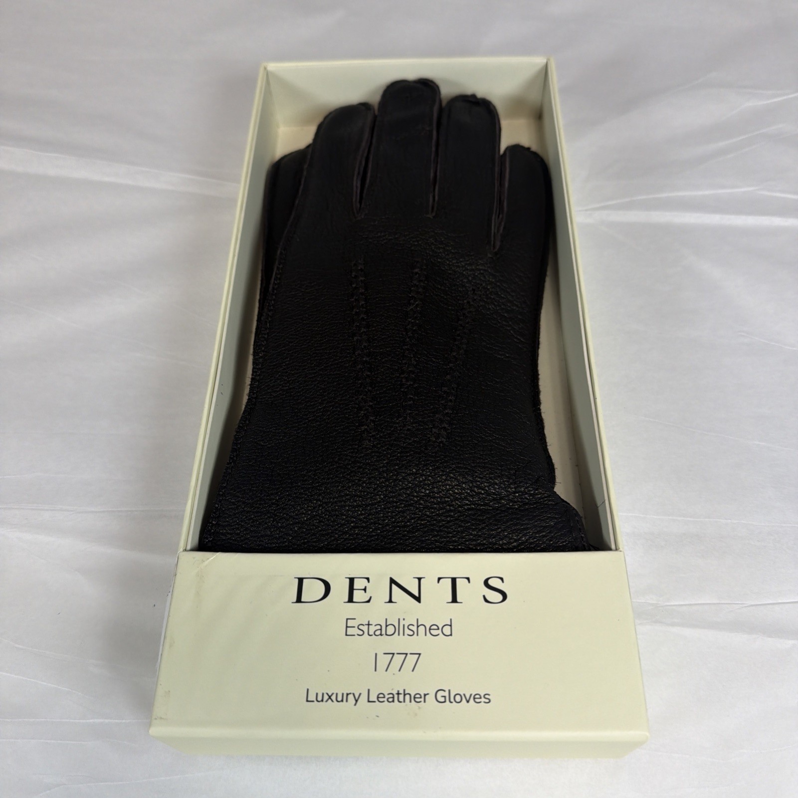 DENTS Lined Butter Soft Sheep Leather Luxury Driving Gloves Medium NWT Black