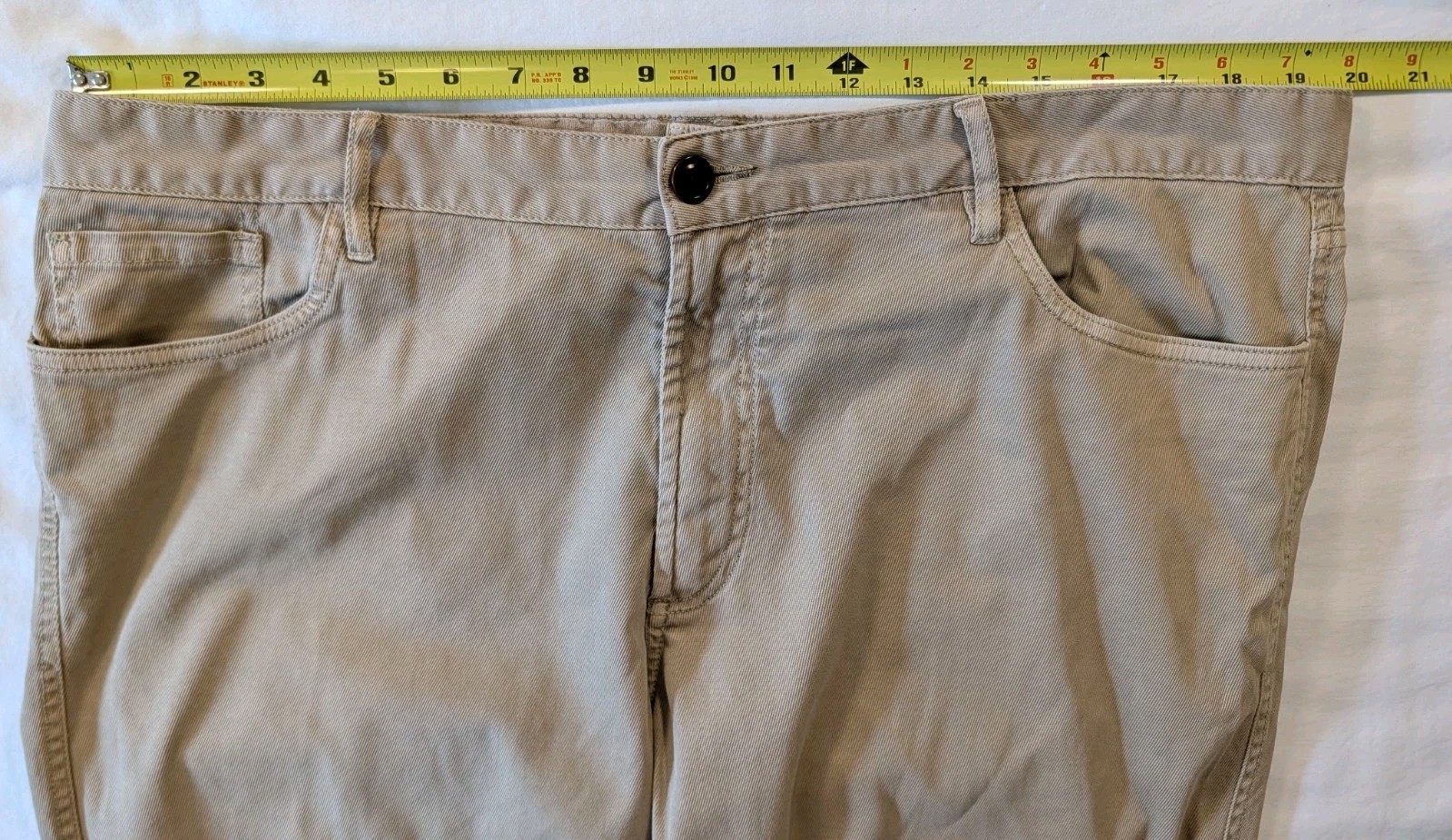 Faherty Reserve Twill 5 Pocket Pants Khaki Tan Desert Beige Mens 38×30
