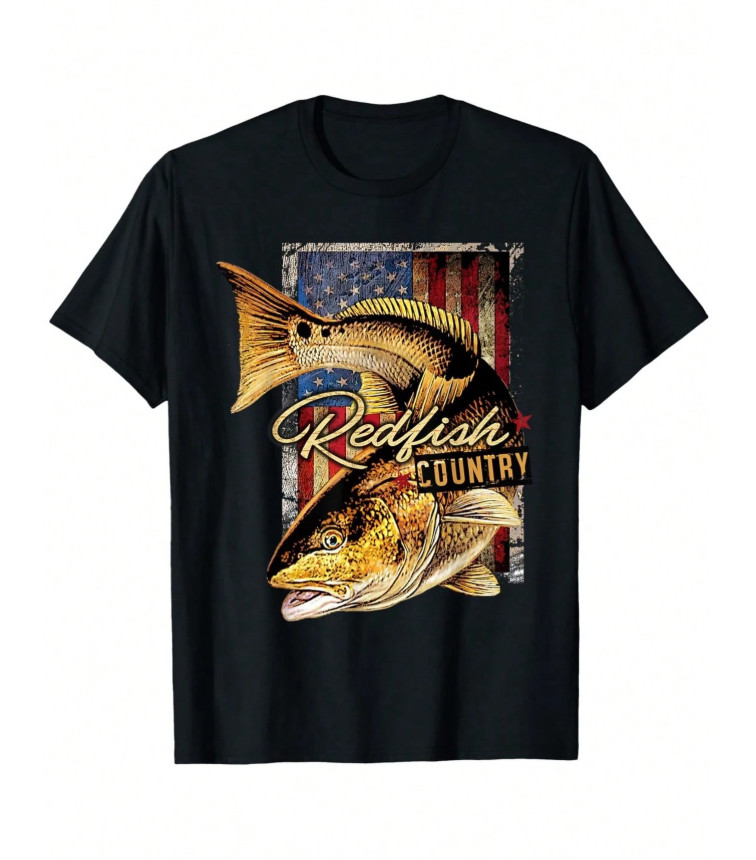 Redfish Country Saltwater Fishing T-Shirt Unisex Cotton Short Sleeve