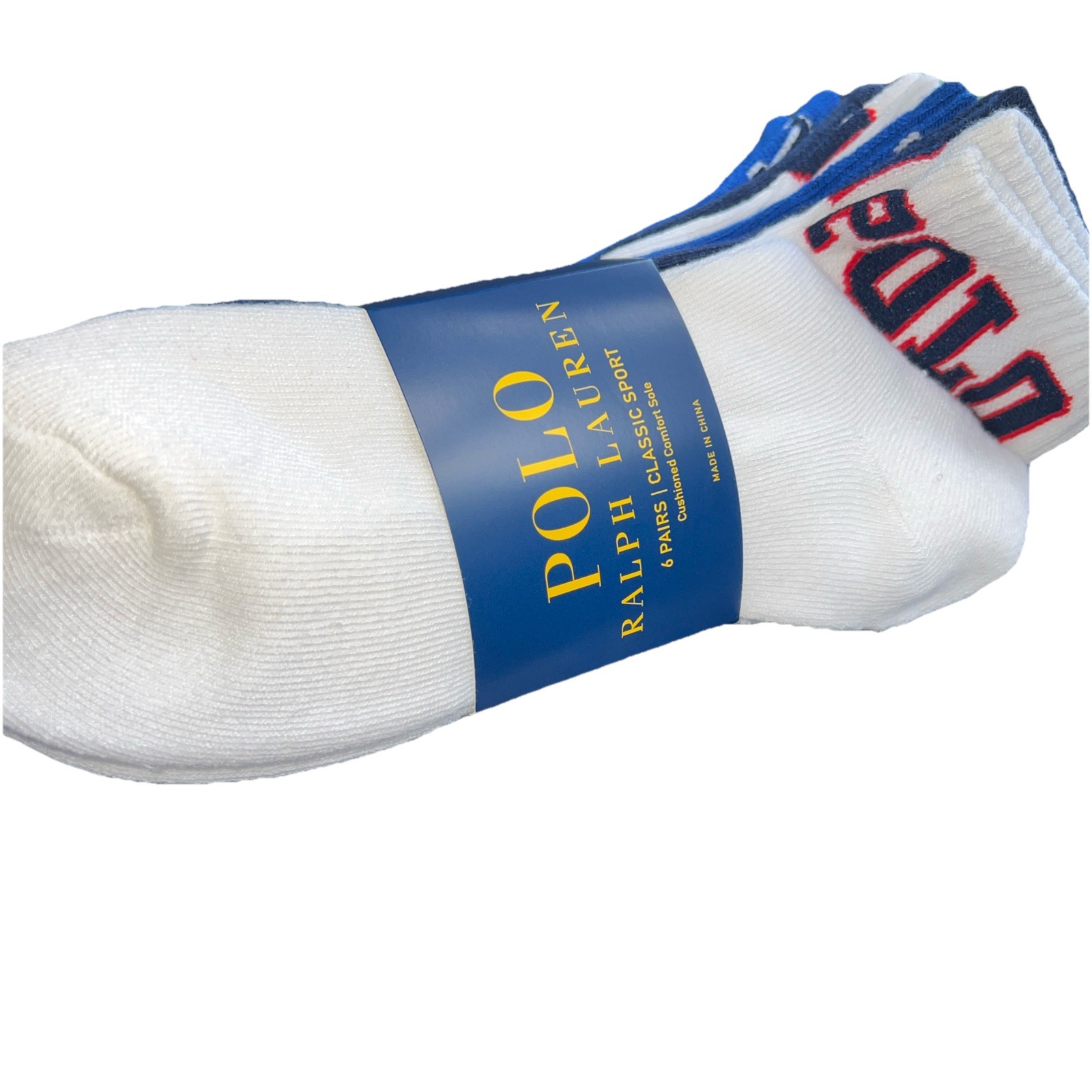 POLO Ralph Lauren Men’s Quarter Crew Socks 6 Pack Logo Comfort Athletic MULTI