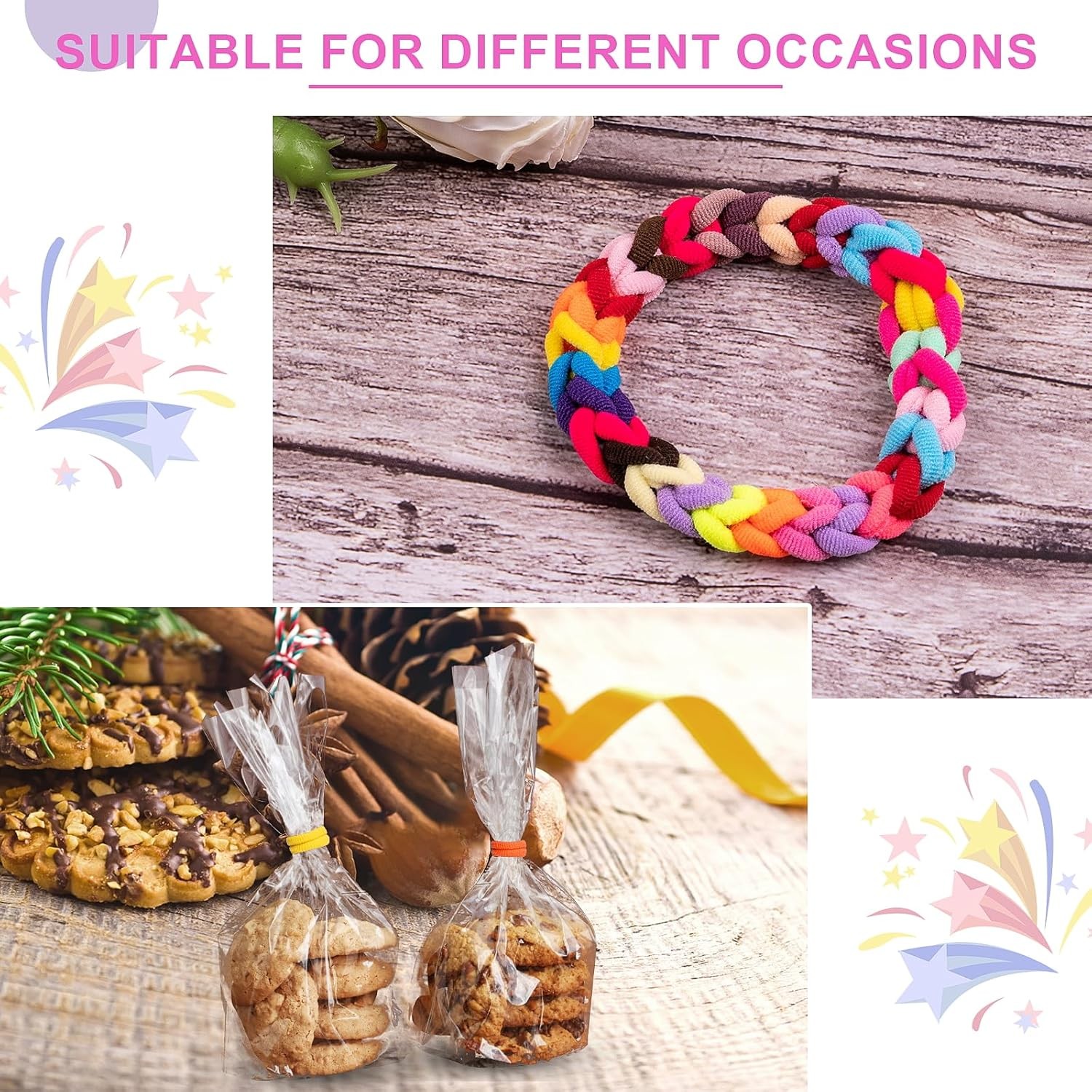400 PCS Multicolor Cotton Hair Ties Small Baby Hair Ties for Kids and Girls