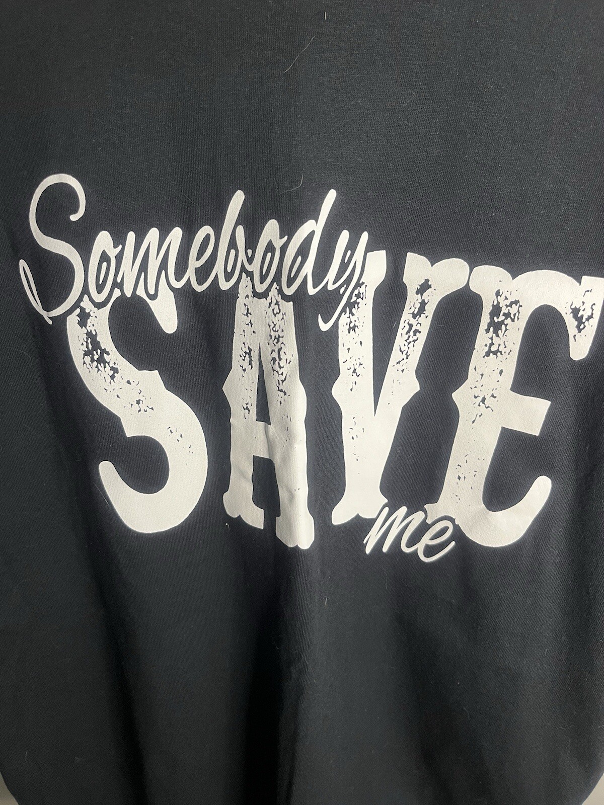 Gilden Heavy Cotton T-Shirt Size XL Black Graphic,Somebody SAVE me,New