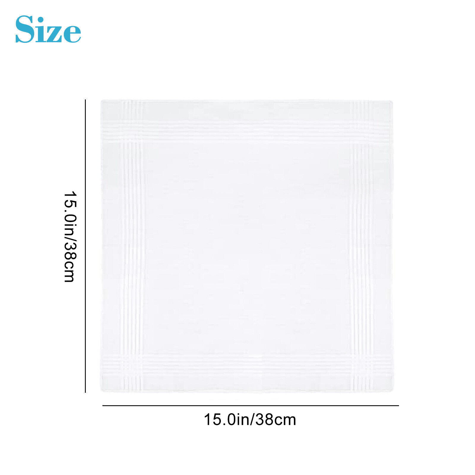 20 Pcs Mens Handkerchiefs 100% Cotton Classic Hankies Pocket white Gift 15x 15in
