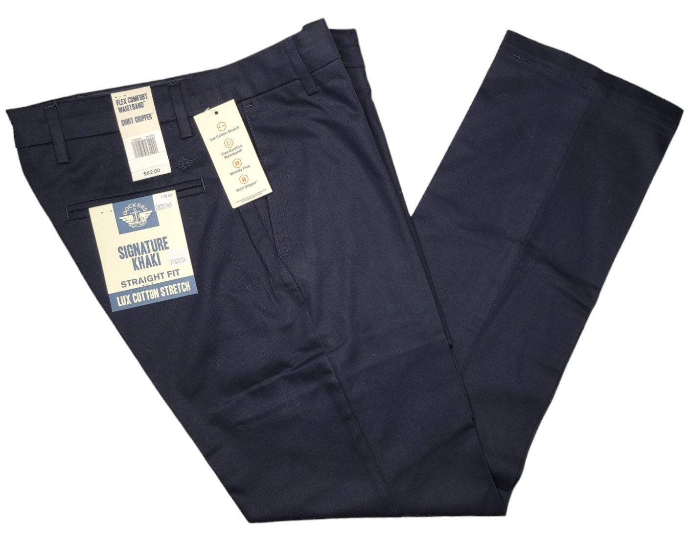 Dockers #11488 NEW Men’s Flat Front Straight Fit Signature Khaki Pants MSRP $62