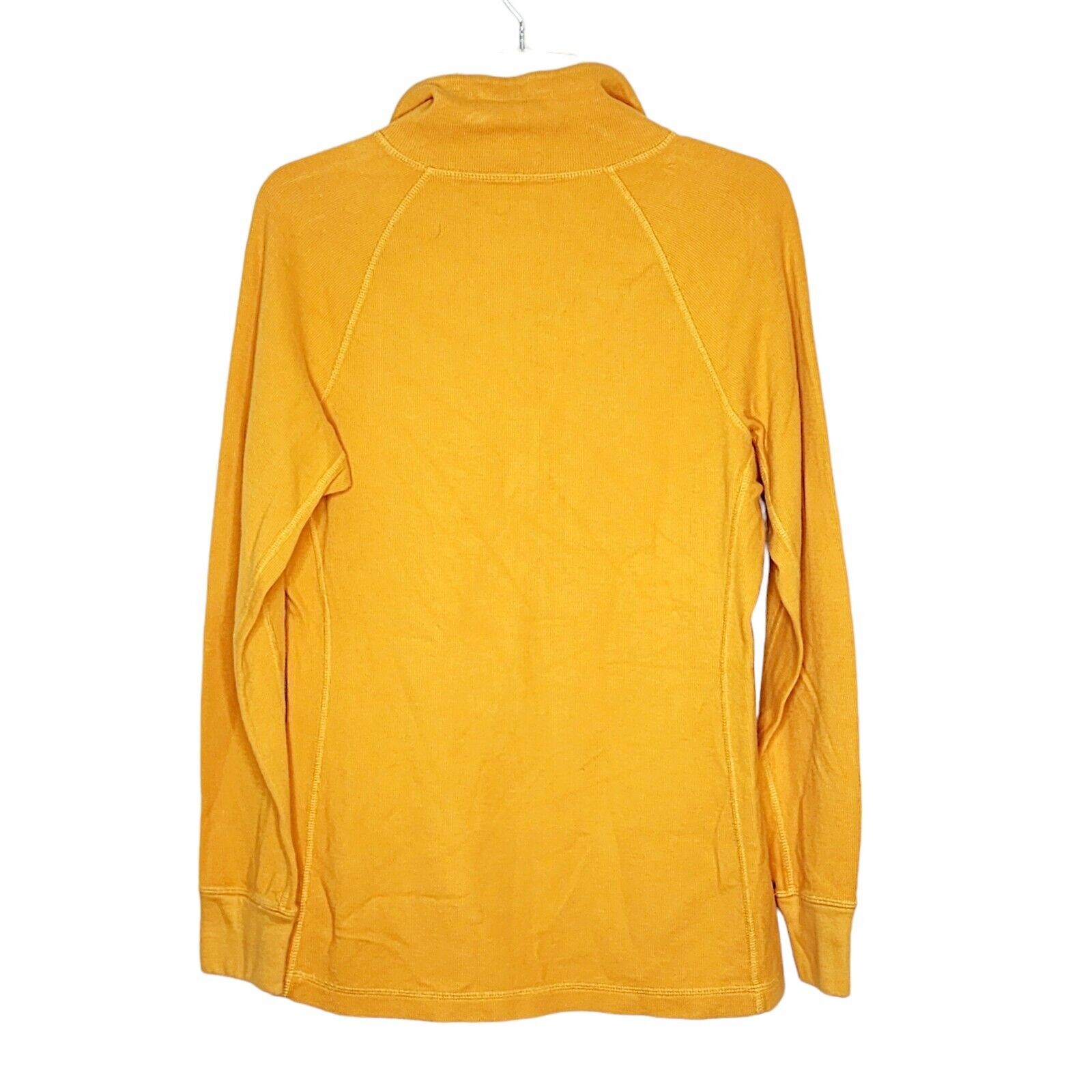 Duluth Trading Co Heritage Henley Ribbed Mock Turtleneck Yellow Gold Women’s S