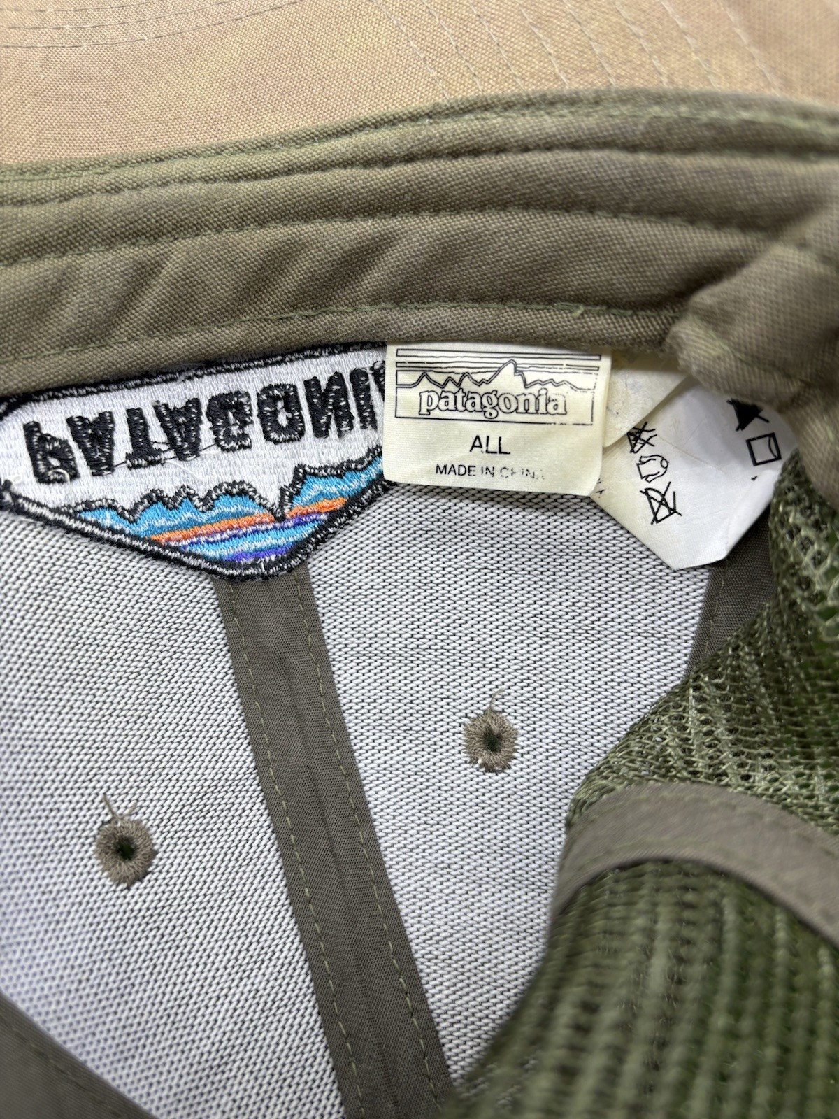 Patagonia Lo Pro Trucker Hat Logo Mesh Cap Seafoam Green and Blue Snapback