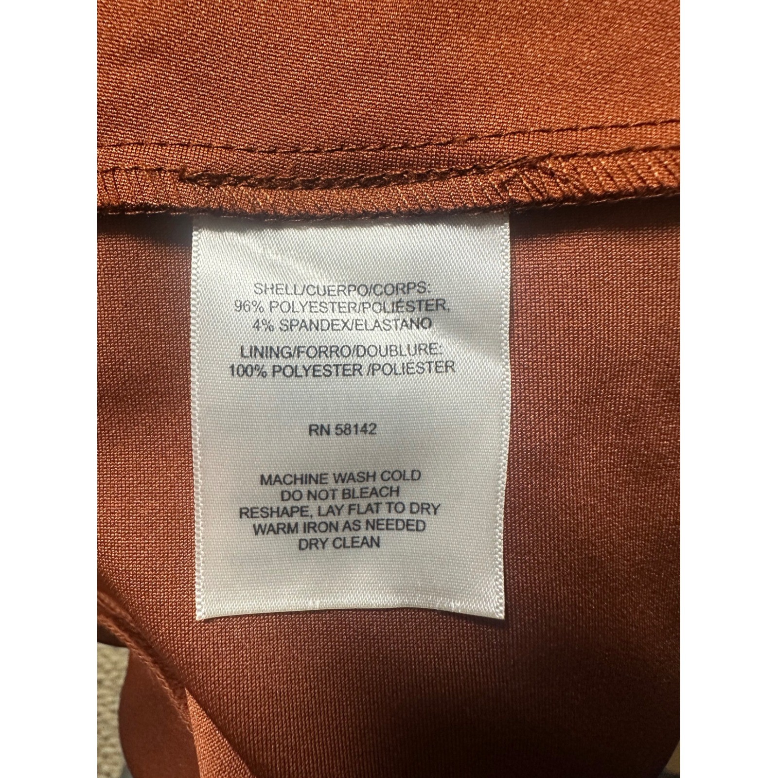 London Times Rust Twist Front Midi Dress 10 VNeck Mermaid Hem Cocktail Career