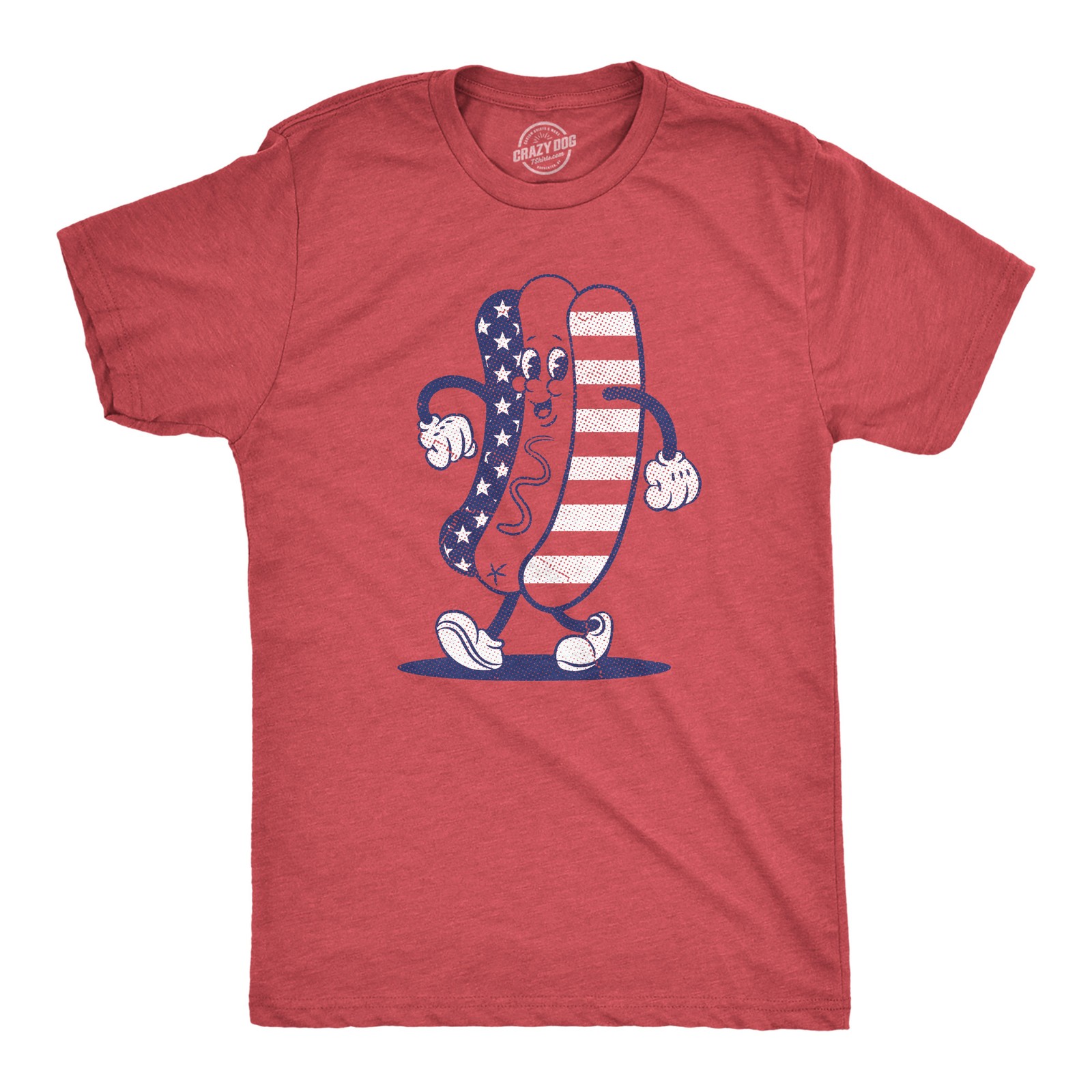 Mens Fourth Of July Hotdog T Shirt Funny Patriotic Cookout Grilling Tee for Guys