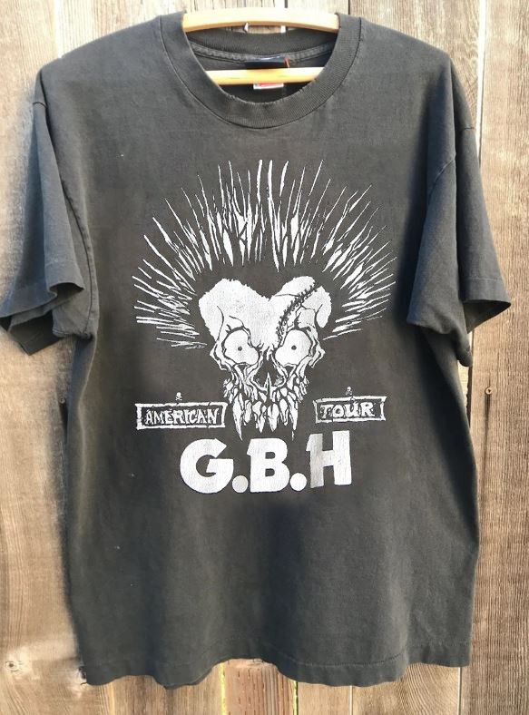 GBH punk rock tour short sleeve charcoal color T-Shirt reprint VK12507