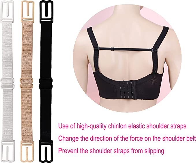 4 Pack Woman Bra Anti-Slip Strap Holder Elastic Clips Adjustable Back Rope Clips