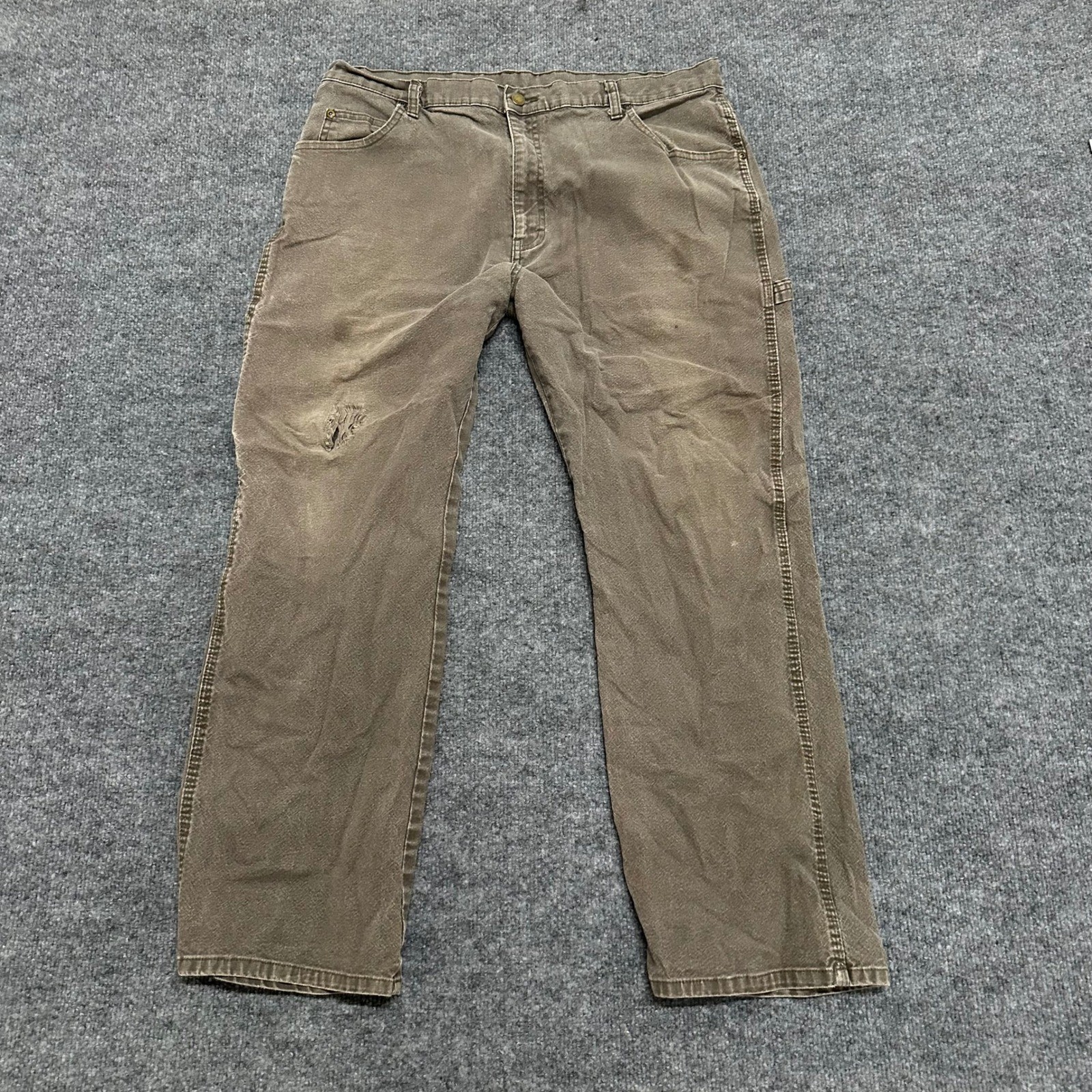 Dickies Carpenter Pants Mens Size 36×28 Brown Distressed Relaxed Fit Workwear