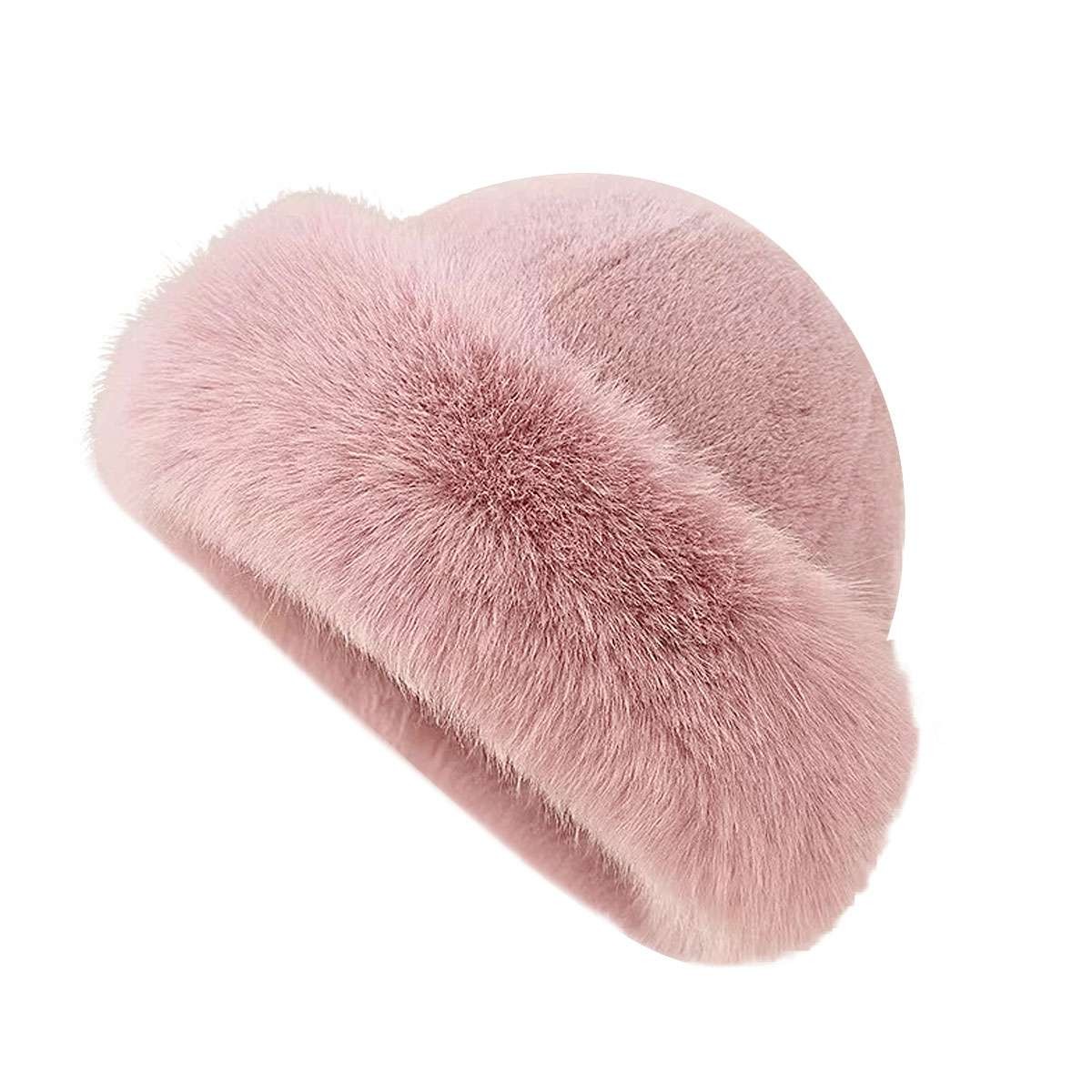 Winter Thickened Faux Fur Hat for Women Warm Plush Fluffy Outdoor Cap