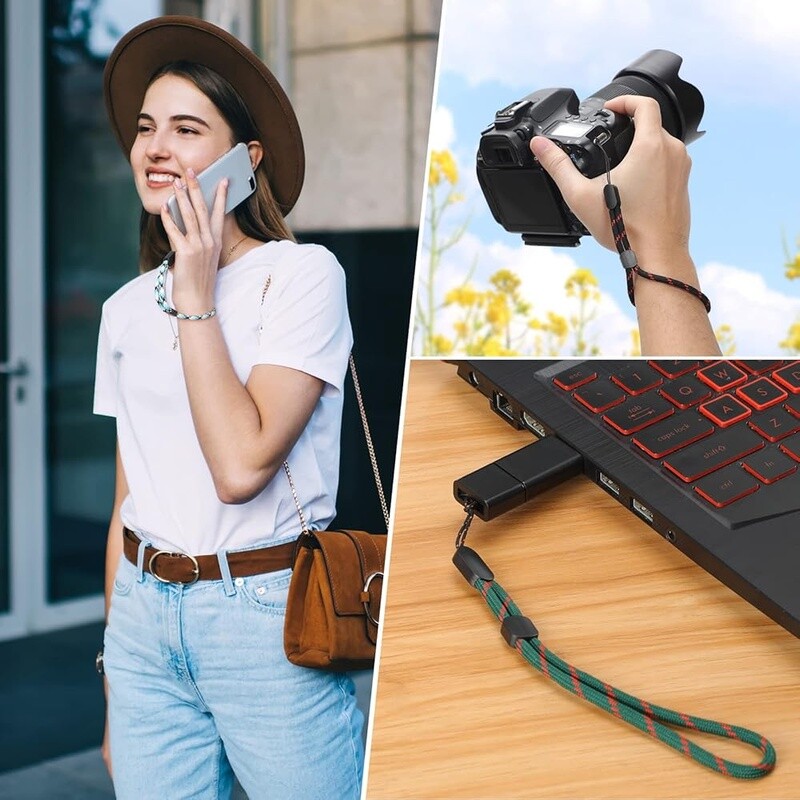 Adjustable Nylon Wrist Strap Lanyard 8 Pack Phone Camera USB Keys ID Badge