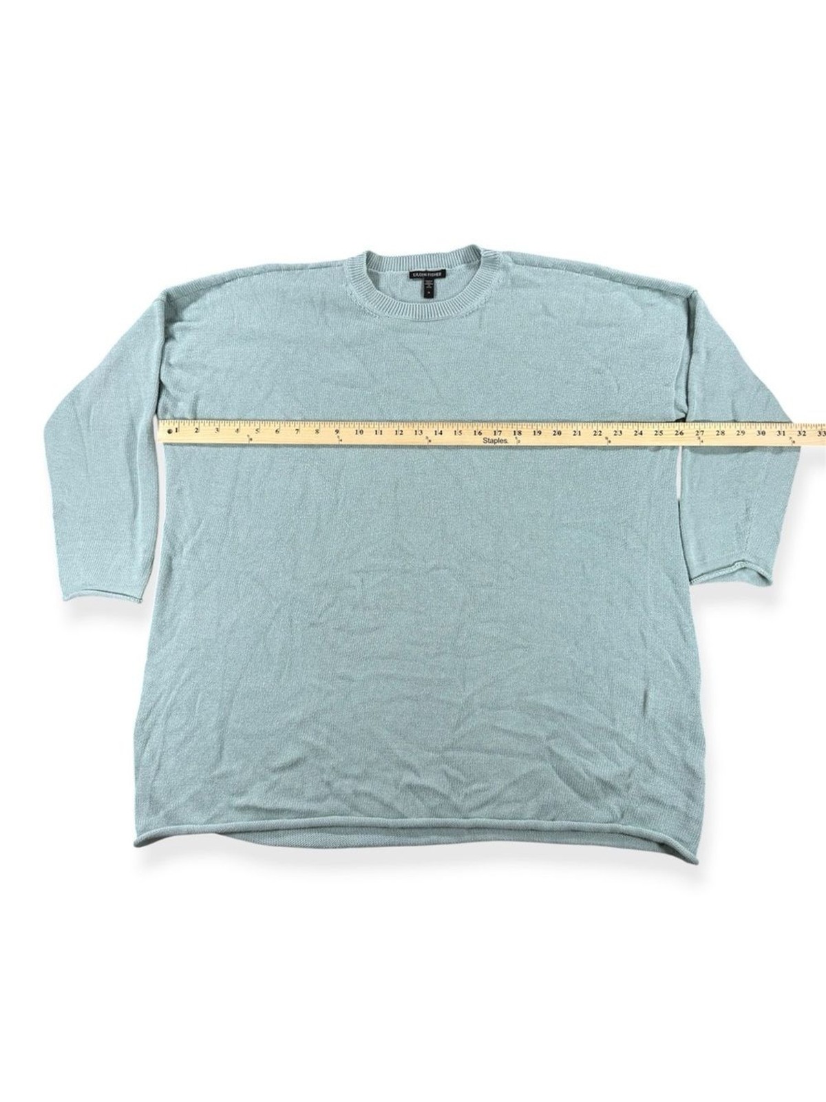 Eileen Fisher Organic Cotton & TENCEL™ Blend Sweater- Arctic Blue – Size 1X