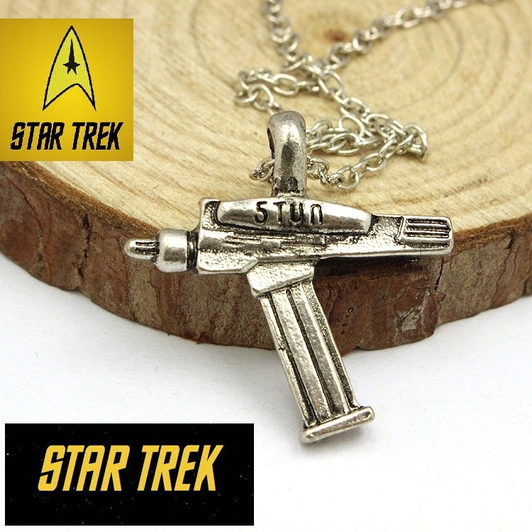 STAR TREK PHASER pendant Necklace Antique Silver color Collectible gift USA KIRK