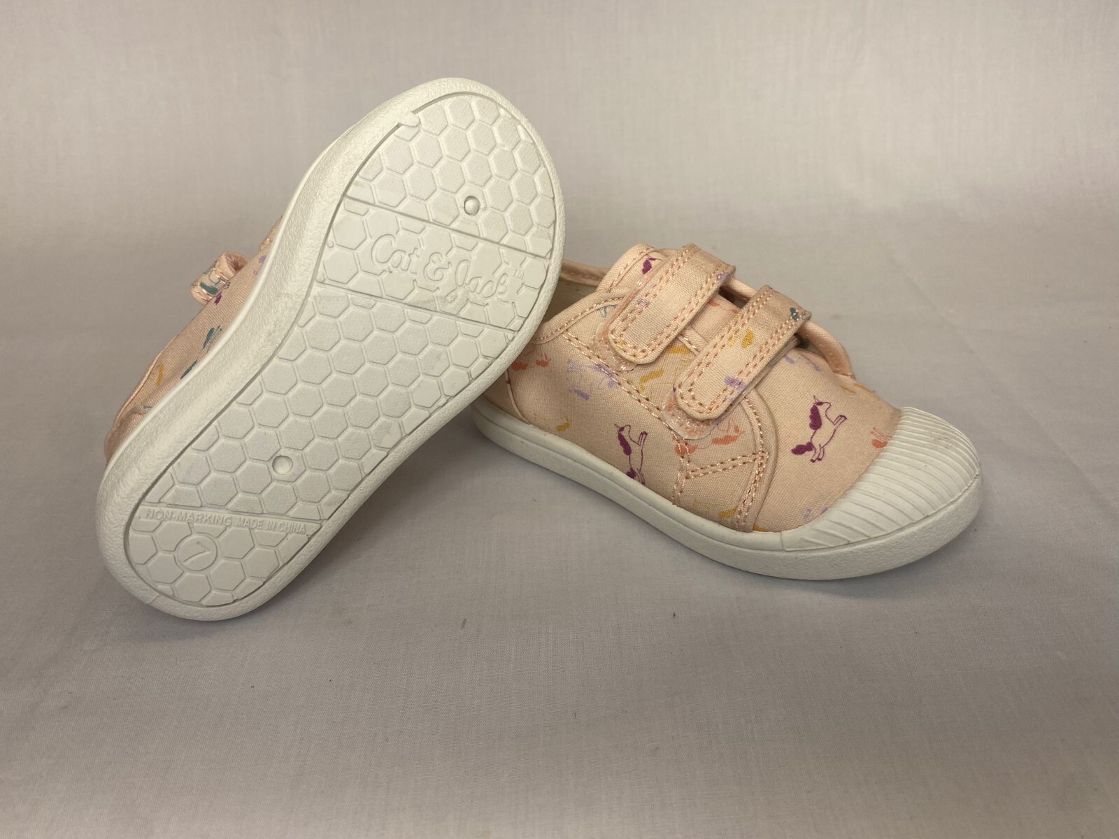 Cat & Jack Toddler Pink Multi Unicorn Print Sneakers | Flat Parker Style