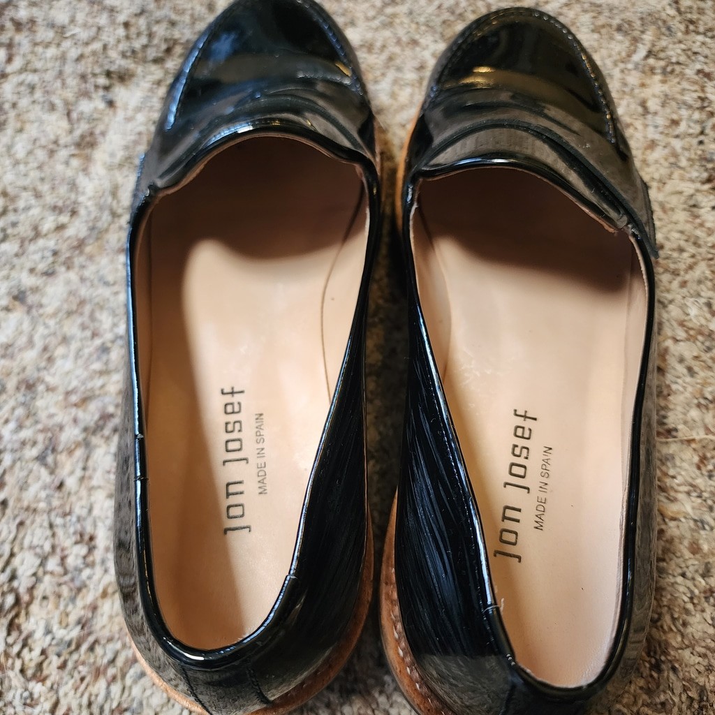 Jon Josef Gentry Black Patent Leather Penny Loafers Made in Spain NWOT Size 11
