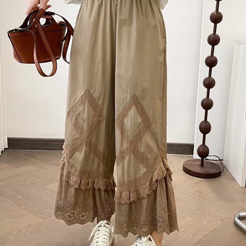 Ladies Victorian Bloomers Pants Renaissance Pettipants Ruffle Trousers Mori Girl