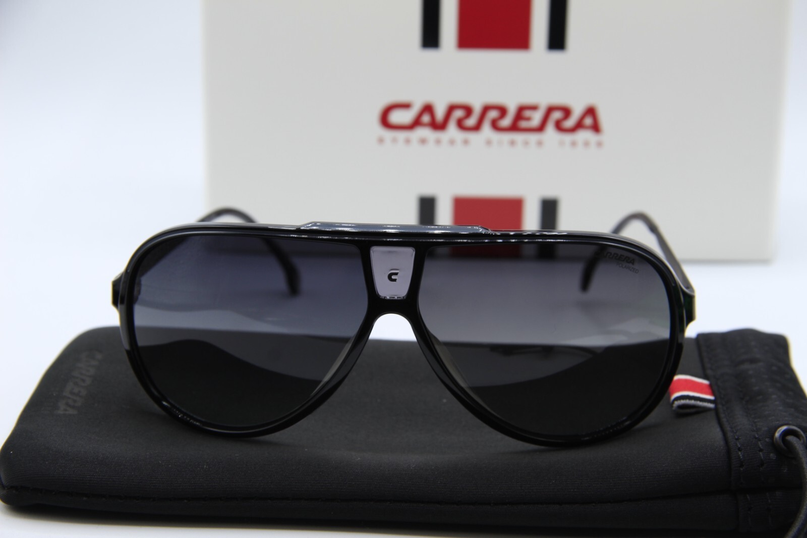 NEW CARRERA 1050/S 08AWJ POLARIZED BLACK AUTHENTIC SUNGLASSES W/CASE 63-10 K1