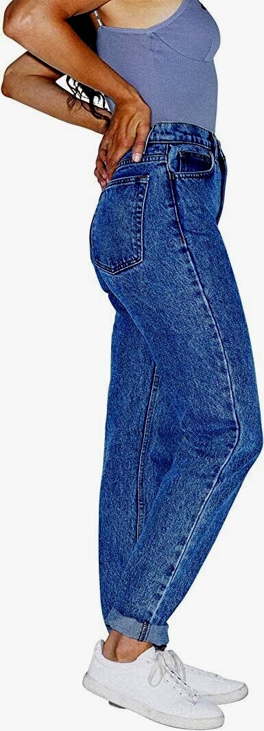 AMERICAN APPAREL LADIES HI-WAIST JEANS MEDIUM WASH 100% COTTON CHOICE OF SIZE
