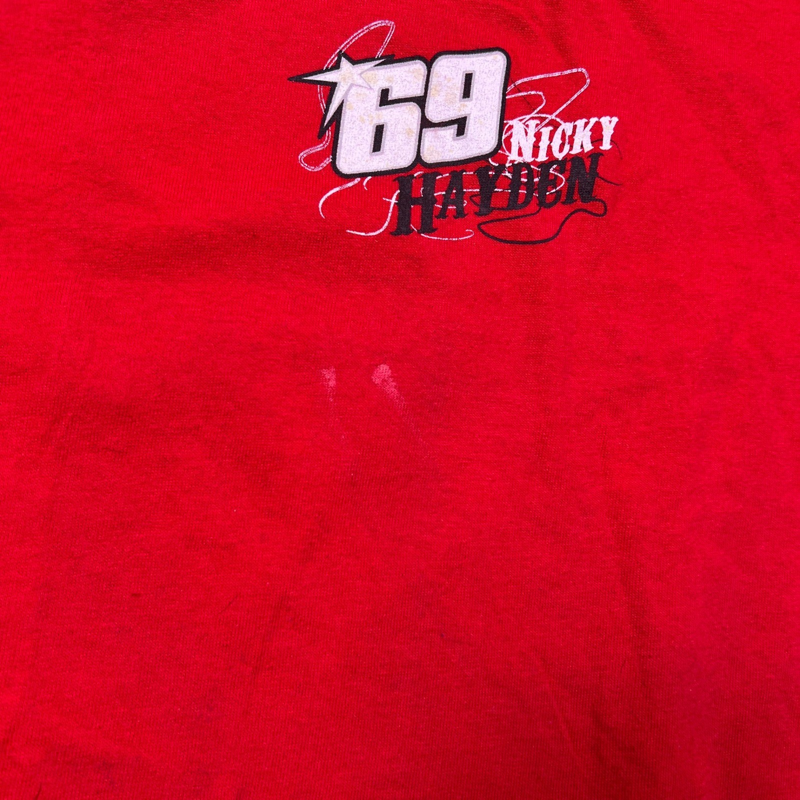 Nicky Hayden 69 SIGNED Red Graphic T Shirt Men’s 2X Anvil Pre Shrunk