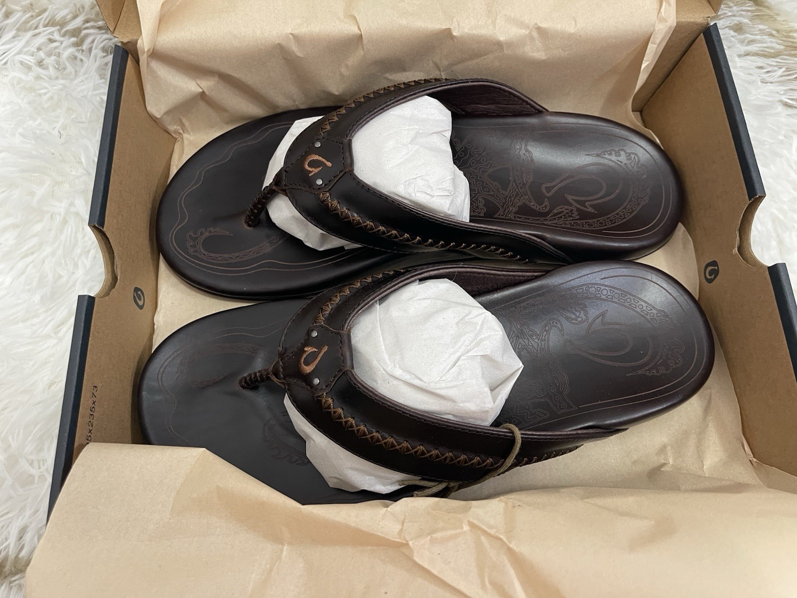 🧡*NIB* OluKai Men’s Size 10 Mea Ola Leather Beach Outdoor Sandals -Dark Java 🧡