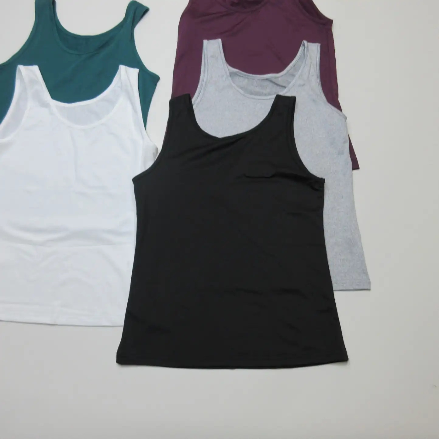 BQTQ Womens Tank Tops M Set 5 Multicolor Vest Top Polyester Spandex Stretch
