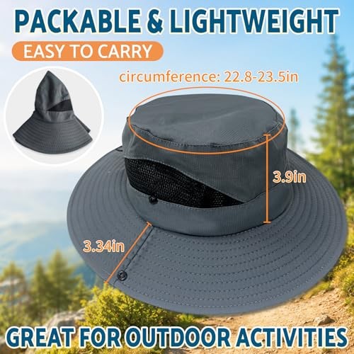 Sun Hat UPF 50+ Wide Brim Bucket Hat Fishing Hiking Beach Outdoor Unisex