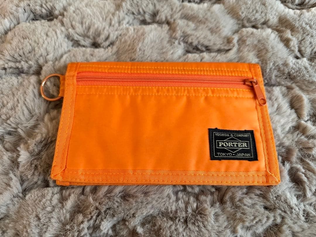 Porter Capsule Orange Leather Long Wallet Used Excellent Condition
