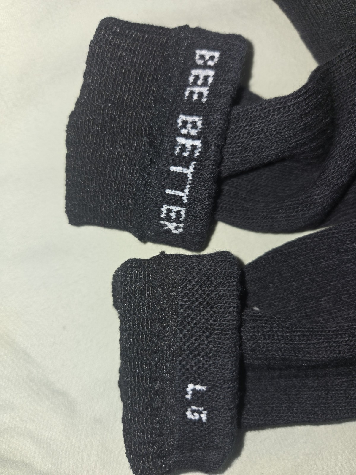 Bombas Crew Socks Black/White. 2 Pairs Sz L