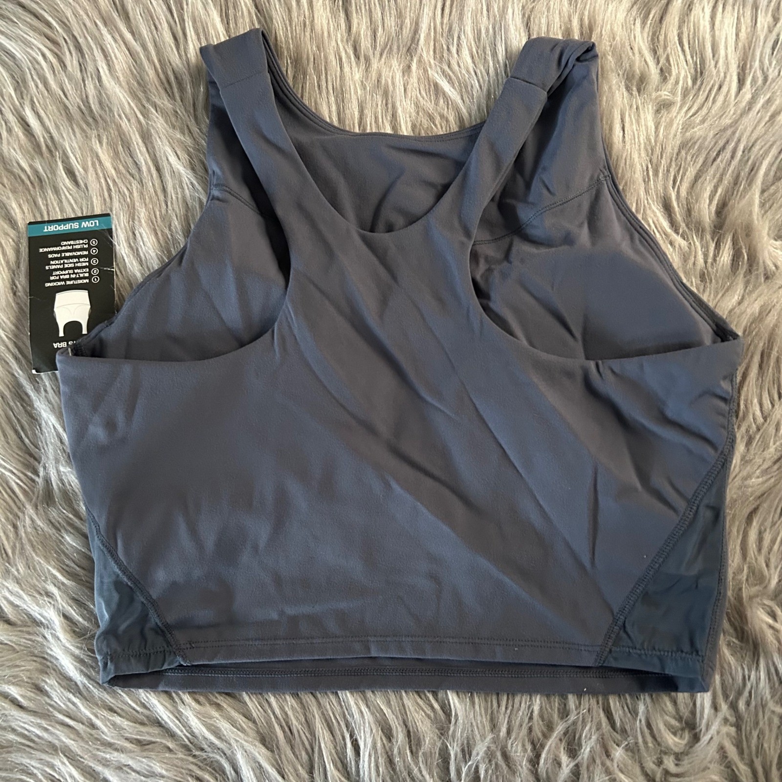 Avia Wireless Crop Sports Bra Women’s Size Medium (D-DD) Gray Moisture Wicking
