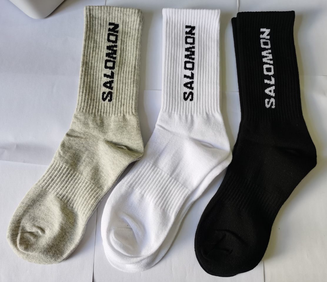 Salomon Unisex Socks, 3 Pack – EVERYDAY CREW, Terry, Support Zone, Logo