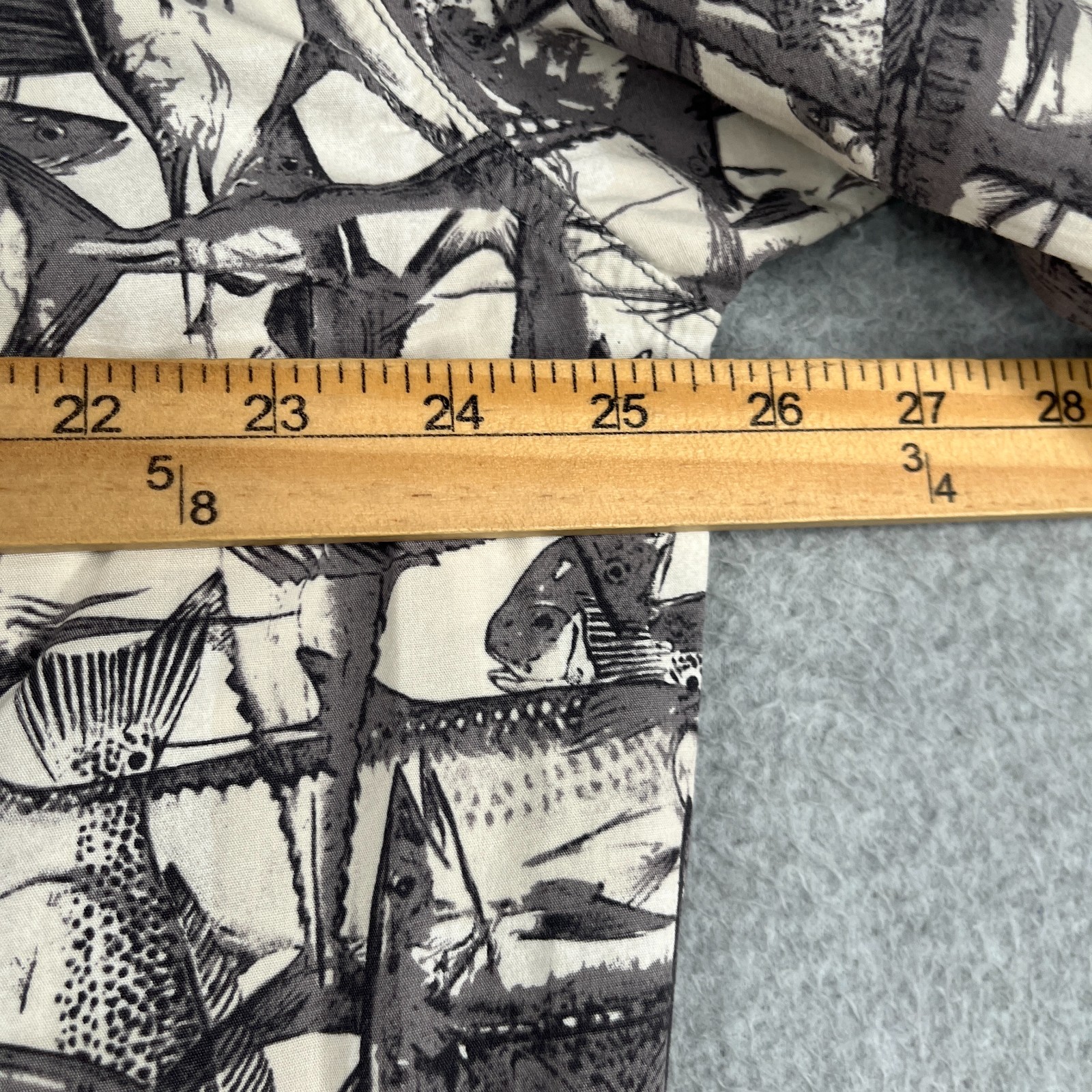 Vintage Columbia Fish Print Shirt Casual Boat Beach Button Up Short Sleeve XL