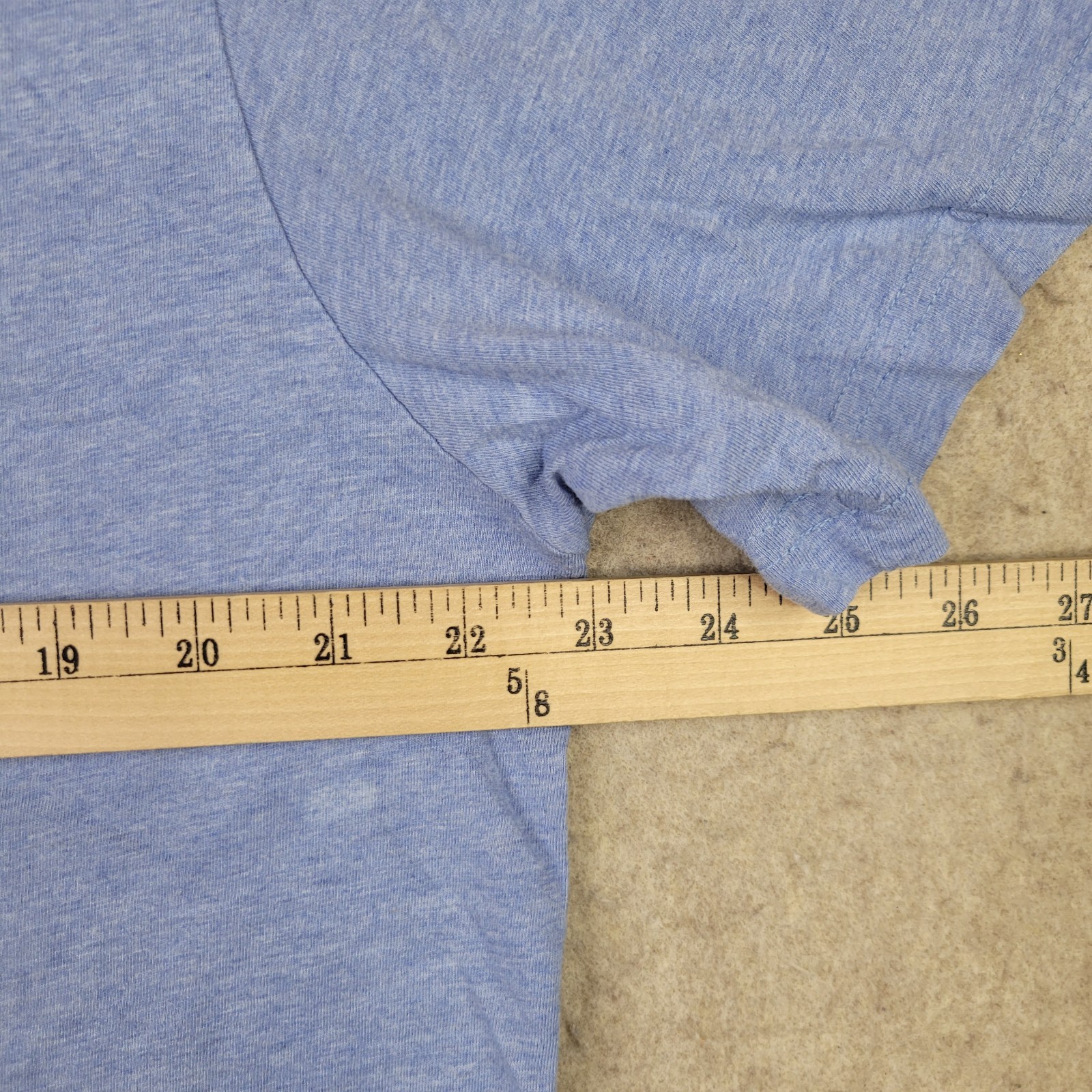 Psycho Bunny V Neck Shirt Mens L Size 8 Blue Heathered Pima Cotton Logo