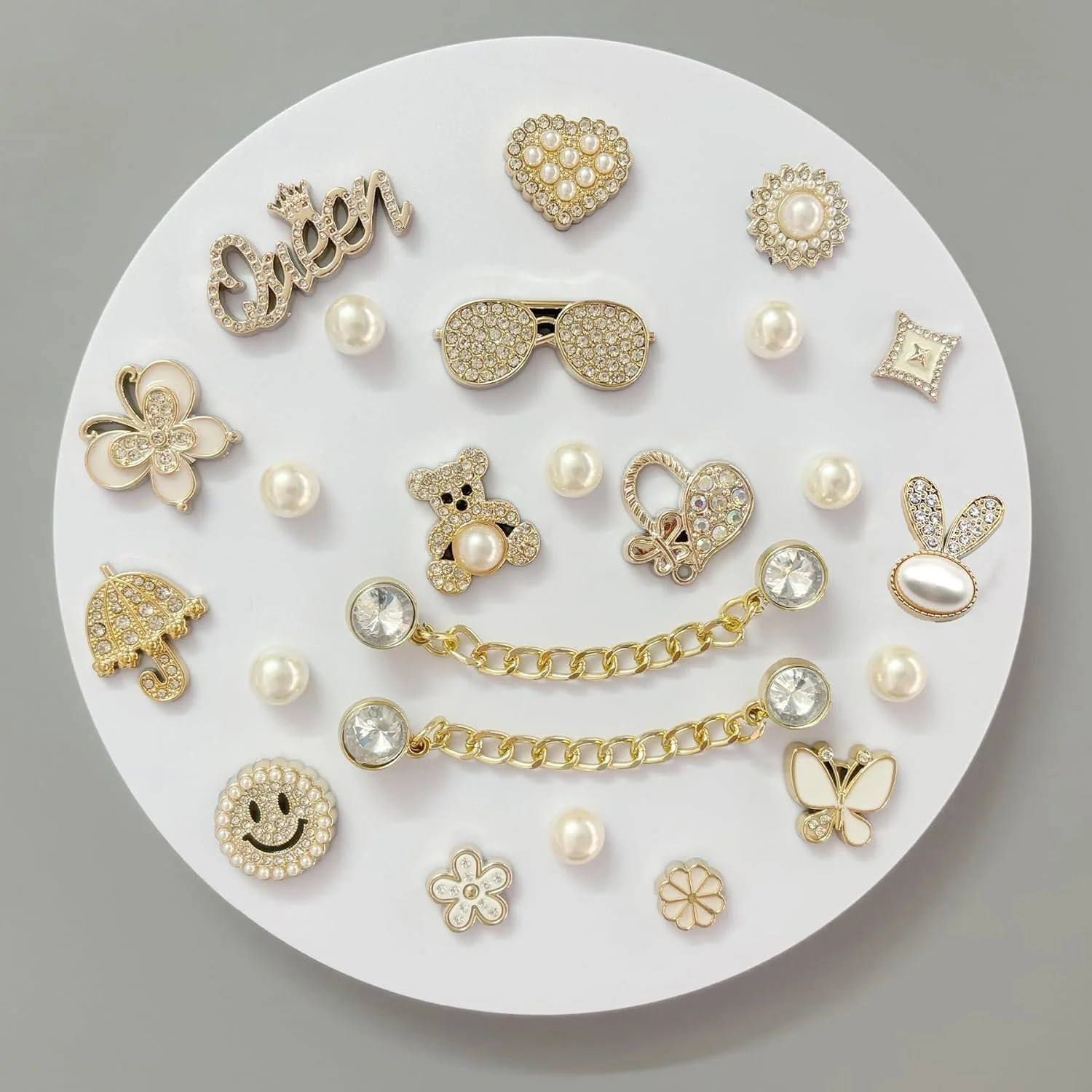 Bag Charms for Bogg Bag Accessories 24PCS Bling Sparkle Rhinestones Decorative B