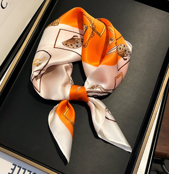 100% Mulberry Silk Scarf Neckerchief necklace Print Shawl 53X53cm Bandana wrap