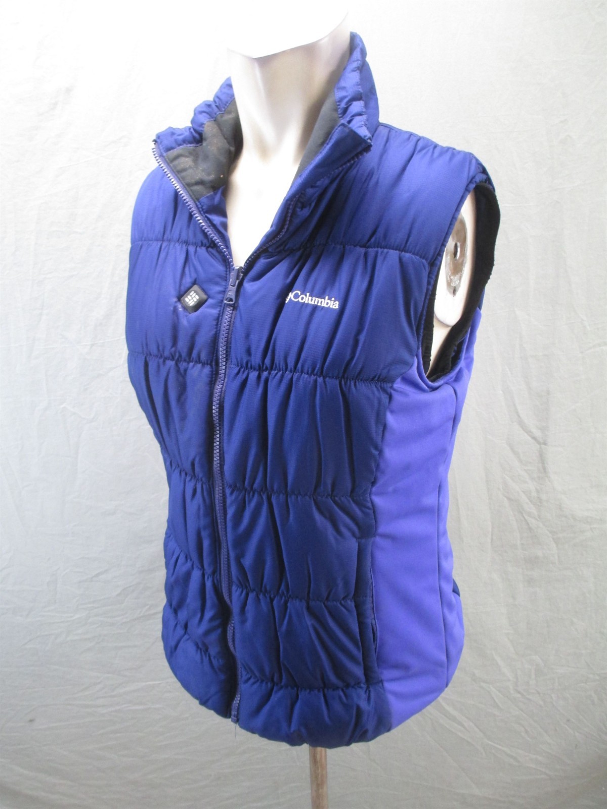 Columbia Size S Womens Blue Insulated Pockets Collared Full Zip Outdoor Vest 971