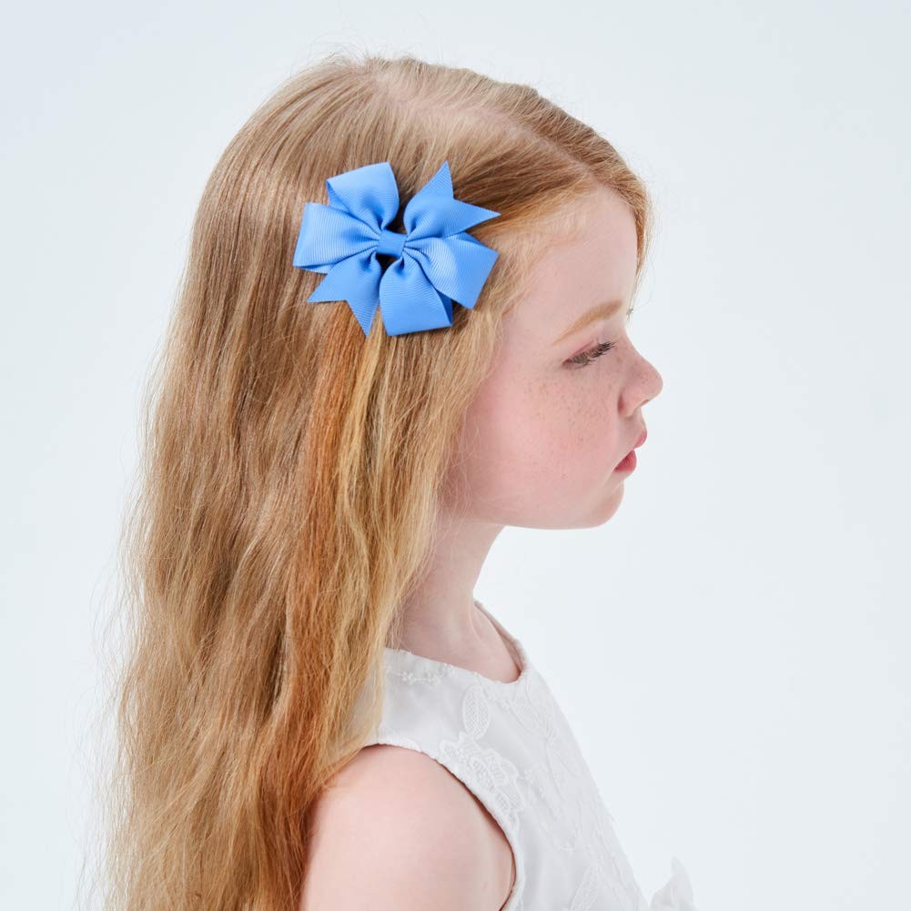 40PCS 3 Inch Hair Bows for Girls Grosgrain Ribbon Toddler Accessories with