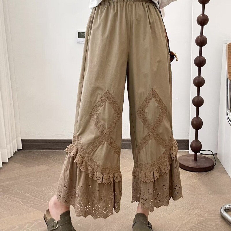 Ladies Victorian Bloomers Pants Renaissance Pettipants Ruffle Trousers Mori Girl
