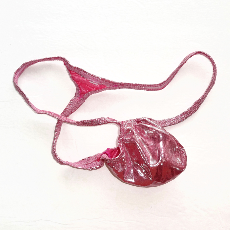 K403 G Mens Grape Smugglers Pouch String Thong Foiled Metallic Shiny Pink