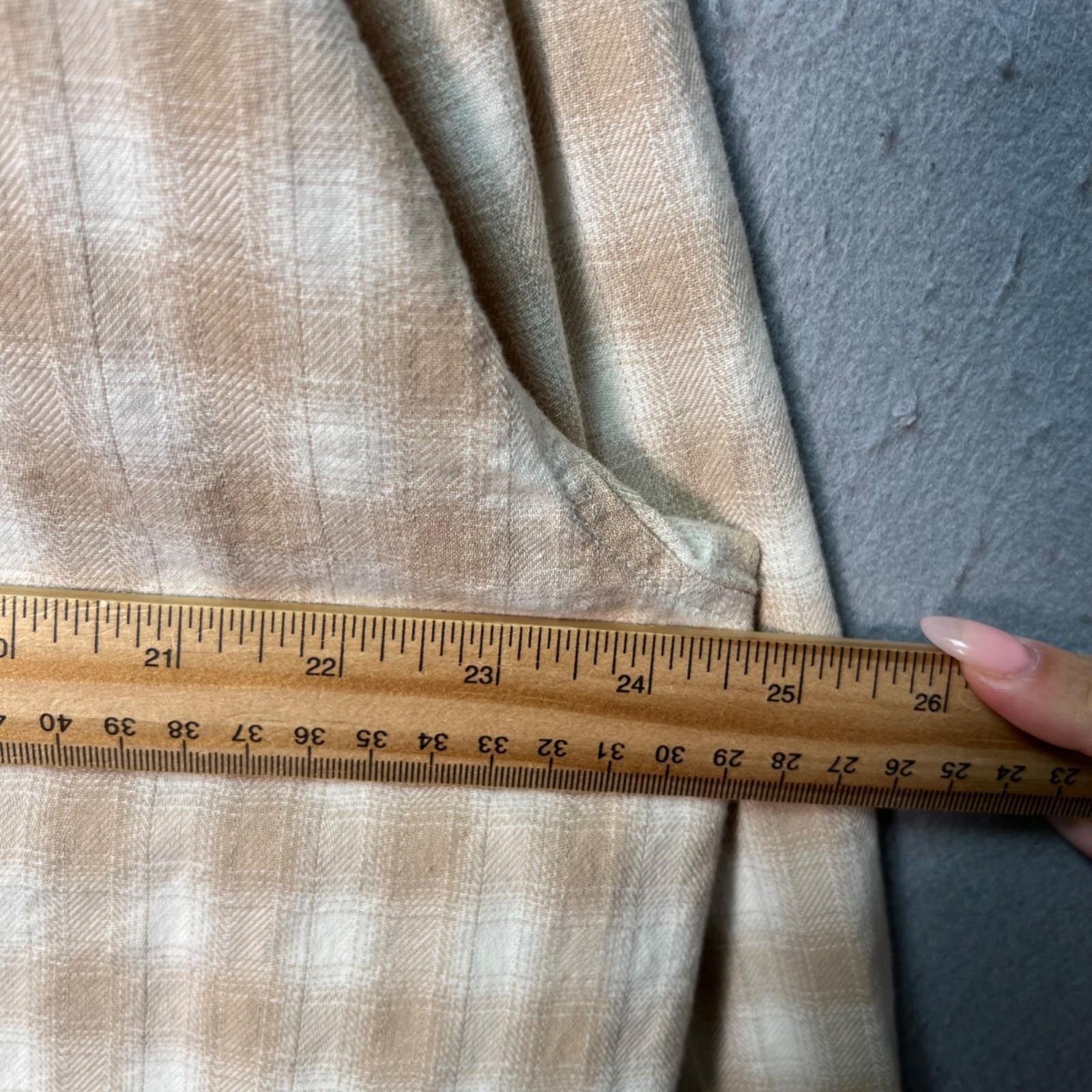 PacSun Beige & White Plaid Cotton Button-Up Shirt Mens Size XL