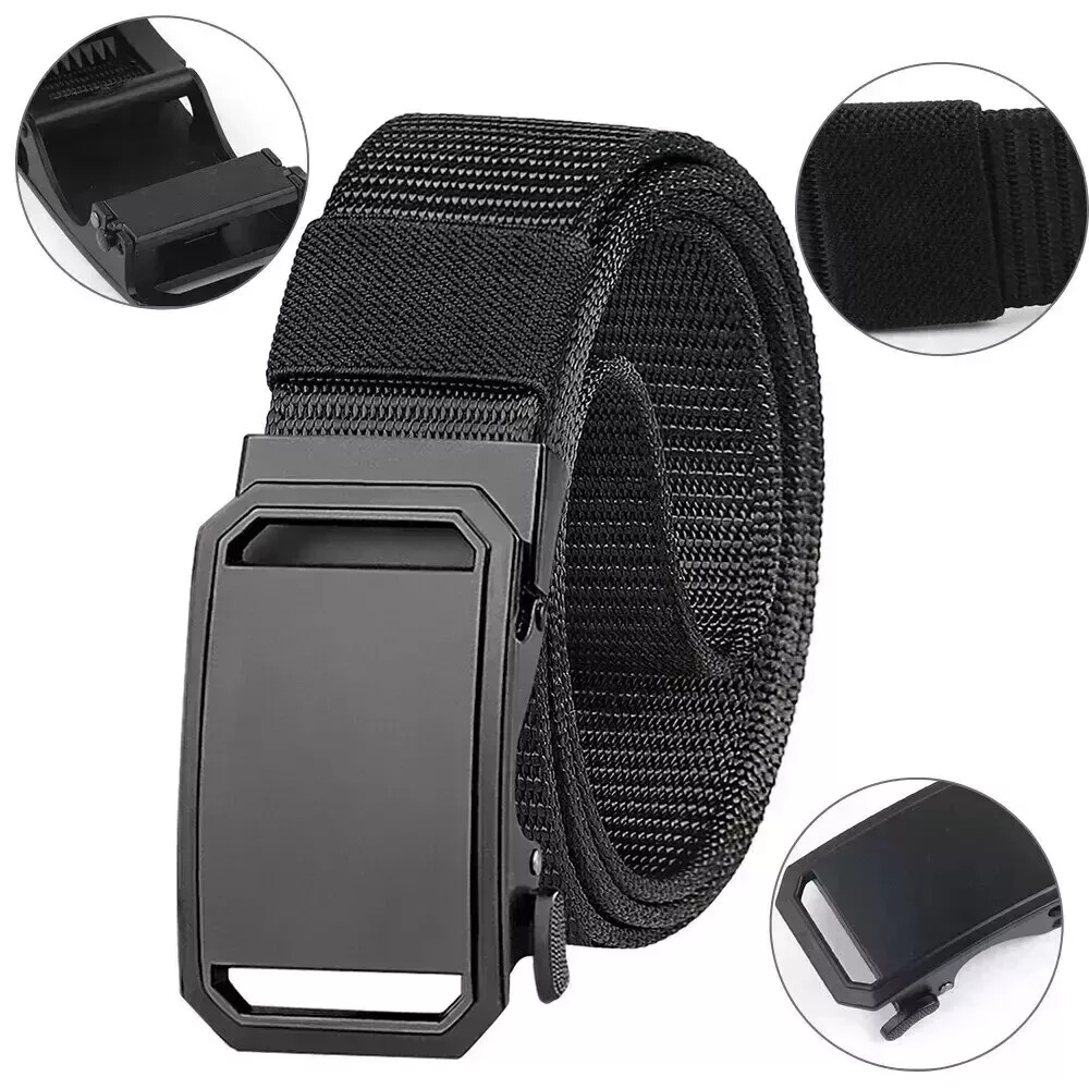 Mens Ratchet Belt Nylon Web Belts for with Automatic Slide Buckle Tactical belt