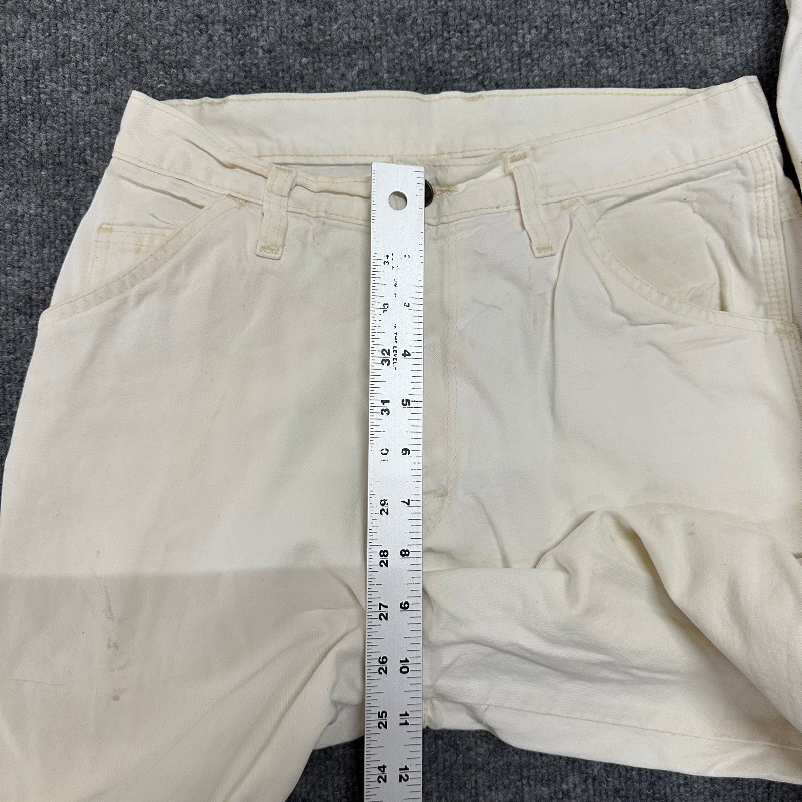 Dickies Carpenter Pants Mens Size 30×30 Off White Distressed Utility Workwear