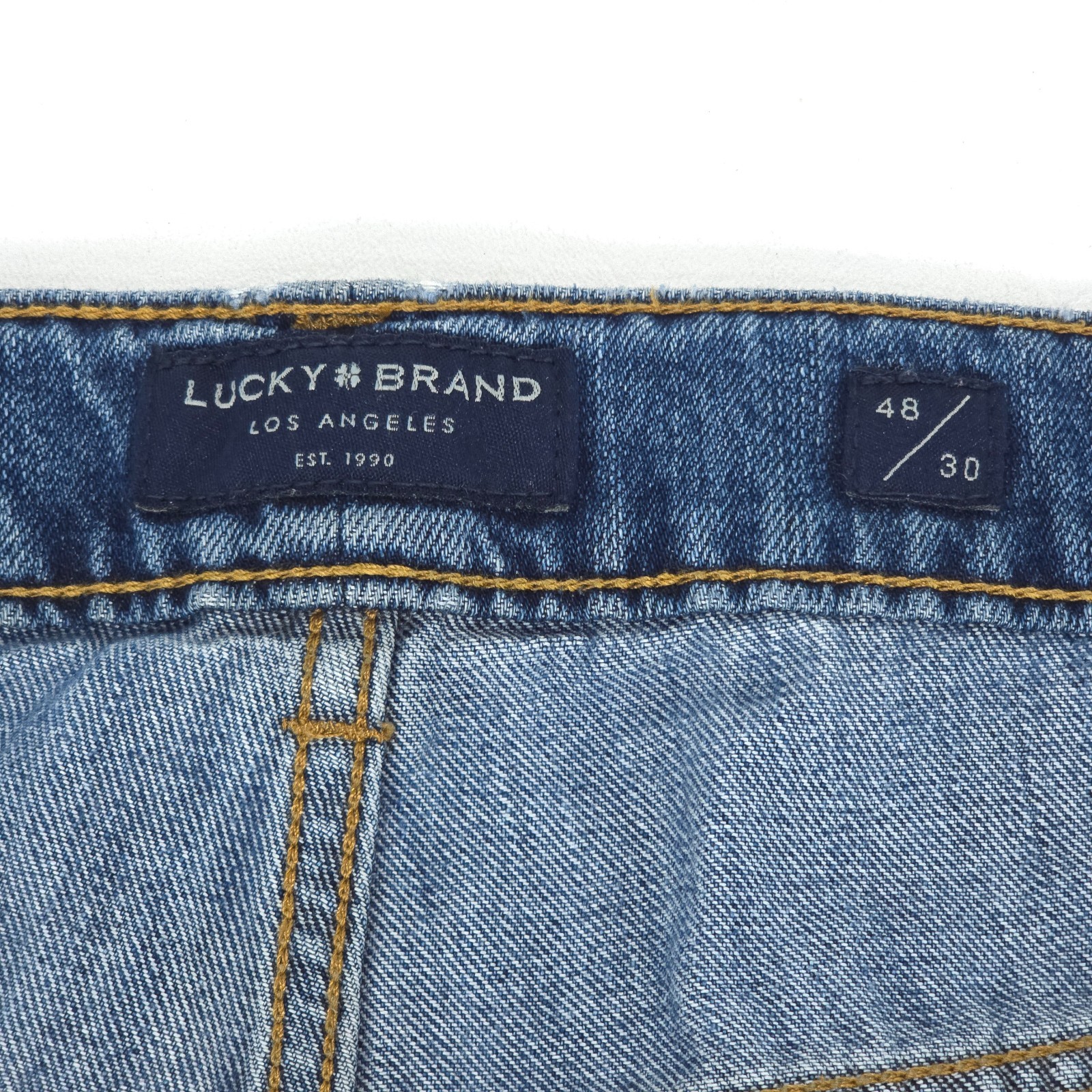 Lucky Brand Athletic Fit Jeans Mens 48×28 (48×30) Whiskers Medium Wash Faded