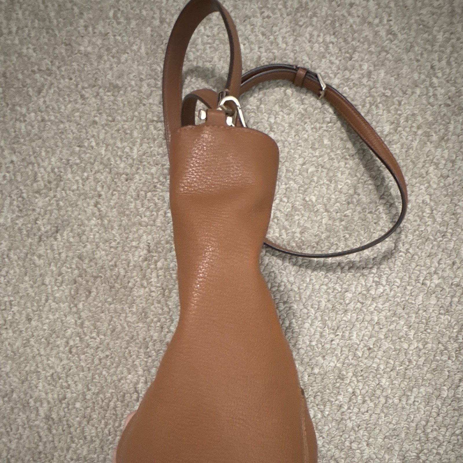 kate spade new york Brown Pebbled Small Shoulder Bag Detachable Strap Pockets