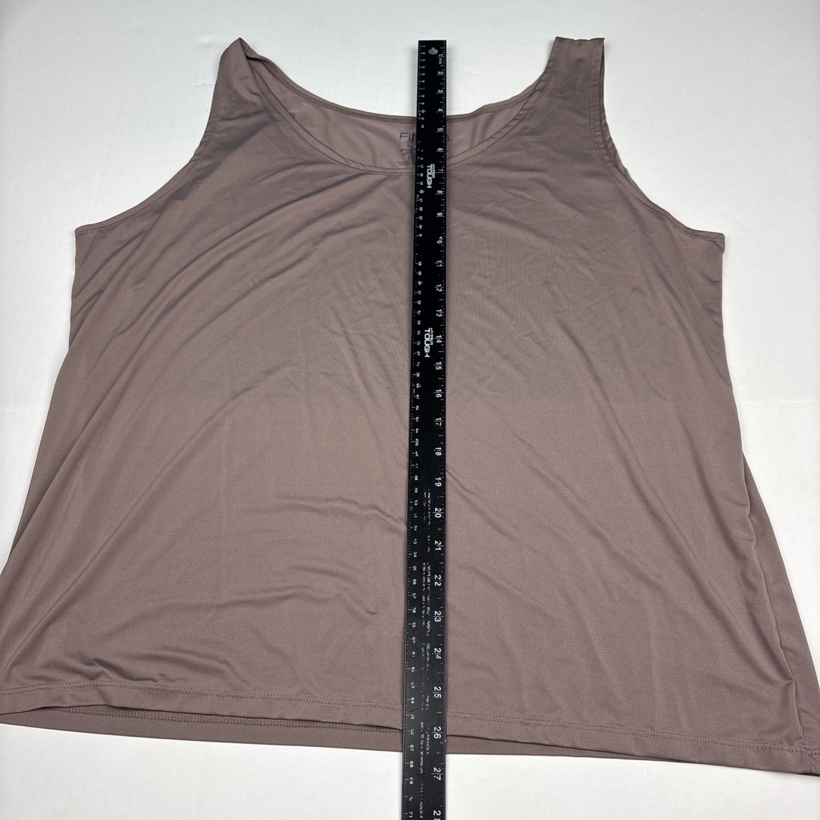 Fit for Me Fruit of the Loom Women 4x Tank Top Brown Solid Polyester Spandex