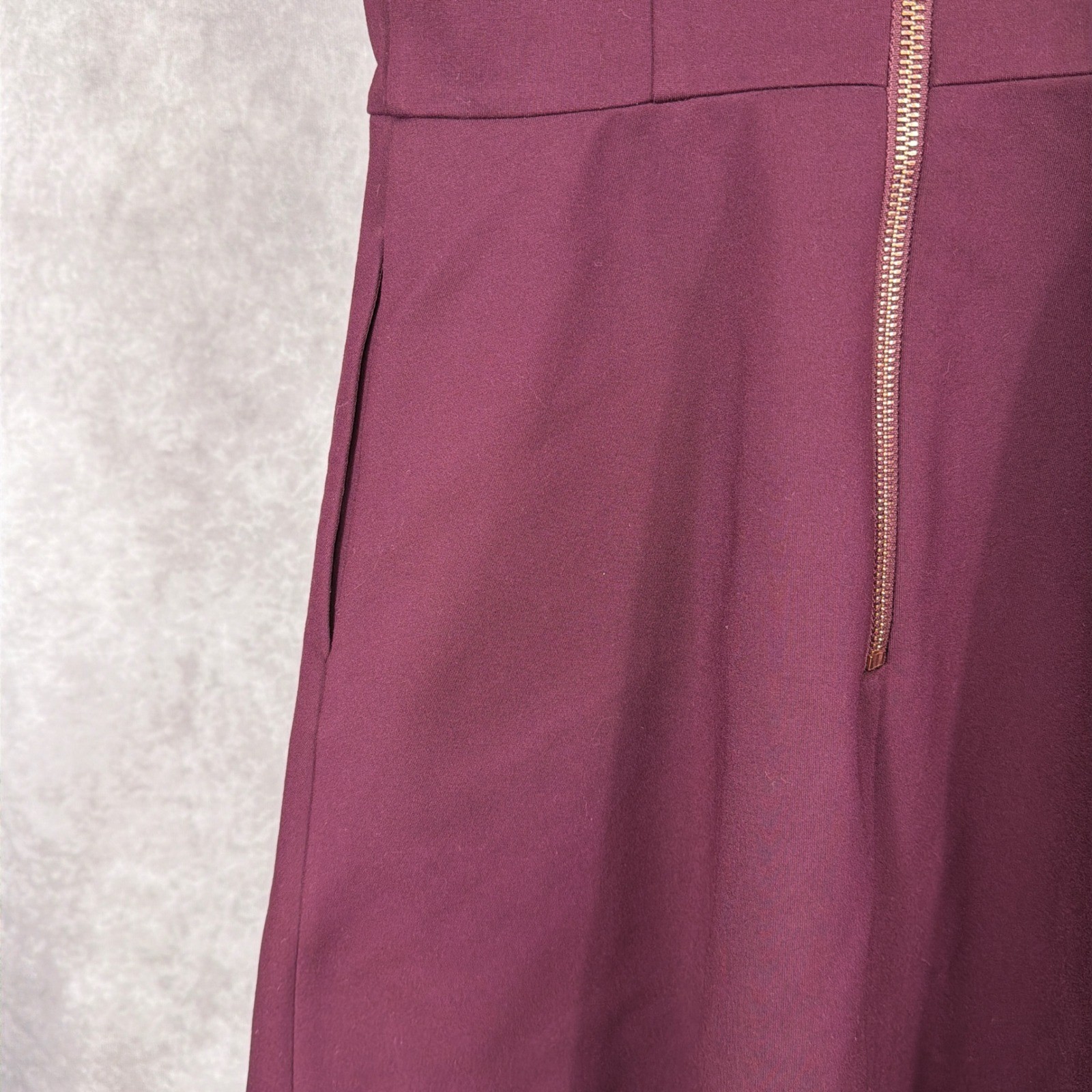Ted Baker Emmona Floral Lace Cut Out Fit and Flare Dress Size 1 Burgundy Maroon