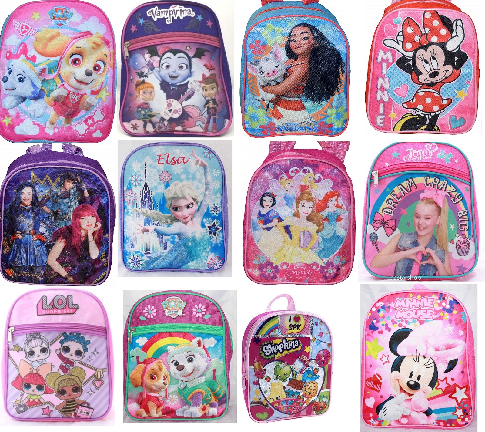 Little Girls Toddler PreK School Backpack Movie Cartoon Book Bag Kids Children