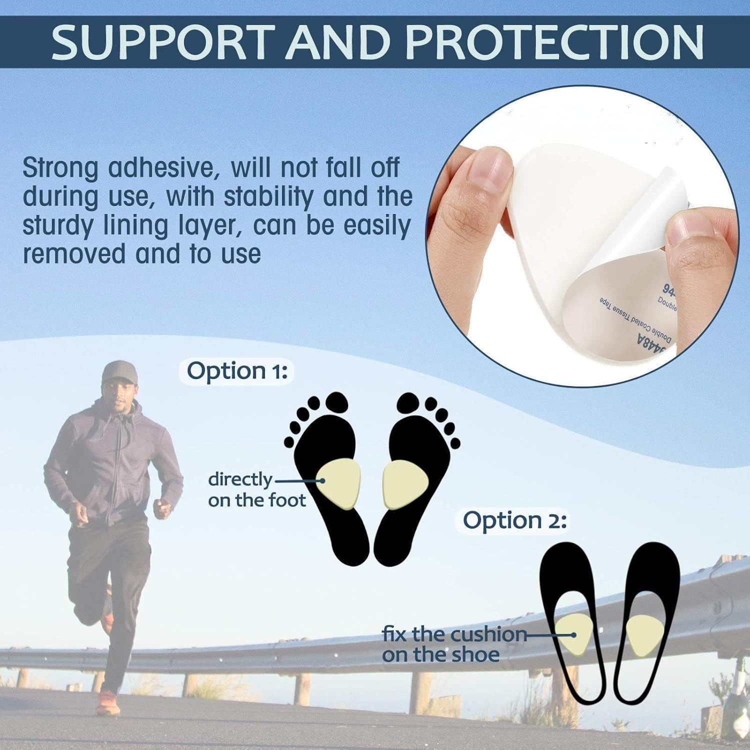 Syhood 20 Pieces Metatarsal Felt Pads Foot Insert Pads Ball of Cushion for Pain