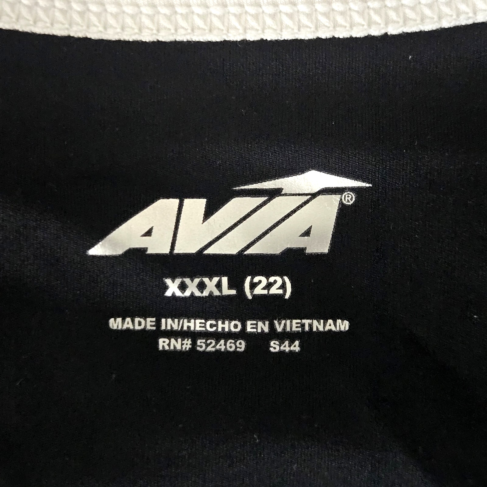 Avia Womens Plus XXXL (22) Black/White Racerback Tank Top Stretch Activewear